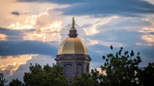 Notre Dame dome at sunrise